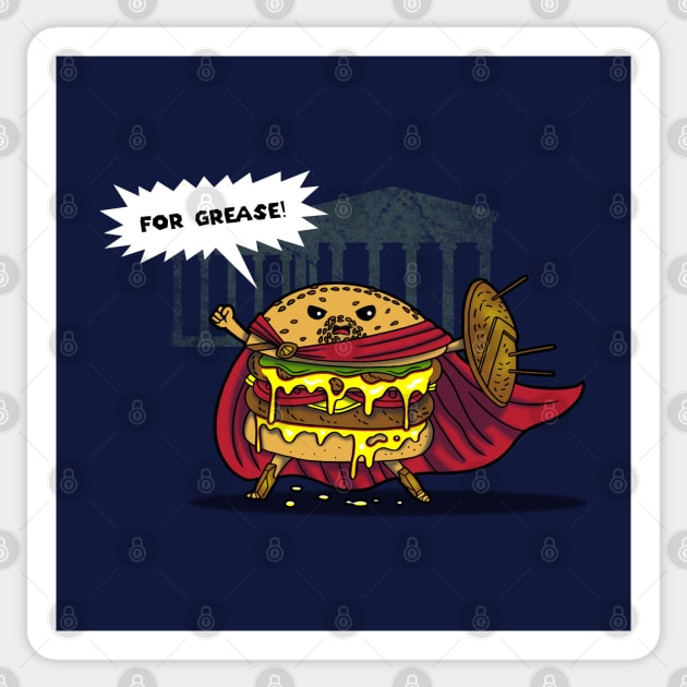 Funny Kawaii Burger Spartan 300 Cute Hamburger Sticker by BoggsNicolas